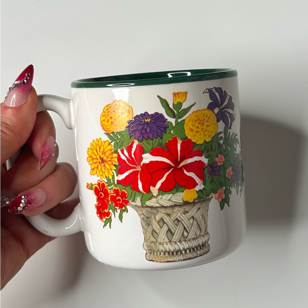 Vintage Potpourri Designs Garden Classics Mug 1993 Floral Basket Coffee Cup